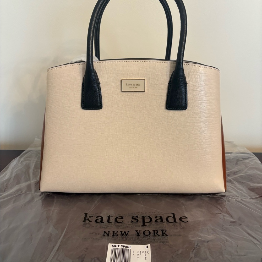 Kate Spade Serena Beige and Black Satchel